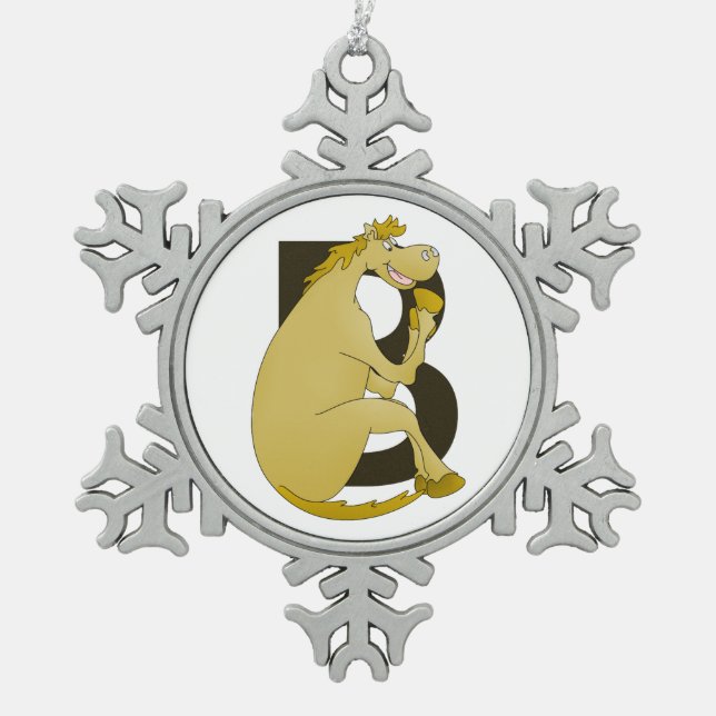 Ornement Flocon De Neige Lettre monographique rose B (Devant)