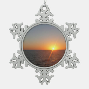 Ornement Flocon De Neige Lever du soleil à Sea III Océan Horizon