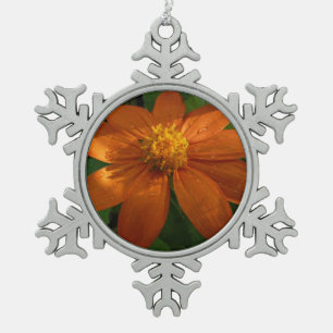 Ornement Flocon De Neige Lever du soleil sur le tournesol mexicain Orange F