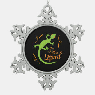 Ornement Flocon De Neige Lézard drôle frais du professeur français