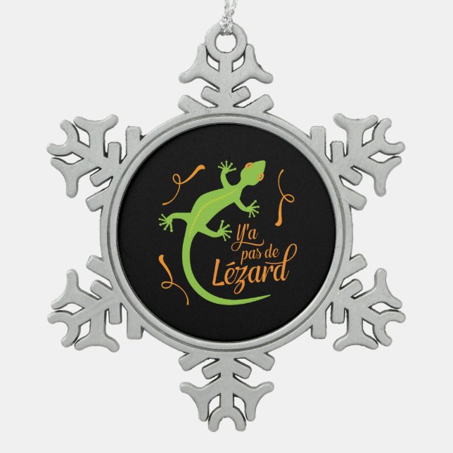 Ornement Flocon De Neige Lézard drôle frais du professeur français (Devant)