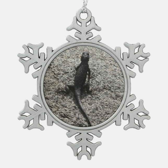 Ornement Flocon De Neige Lézard noir (Devant)