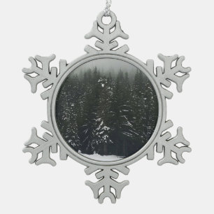 Ornement Flocon De Neige L'hiver dans la forêt de montagne