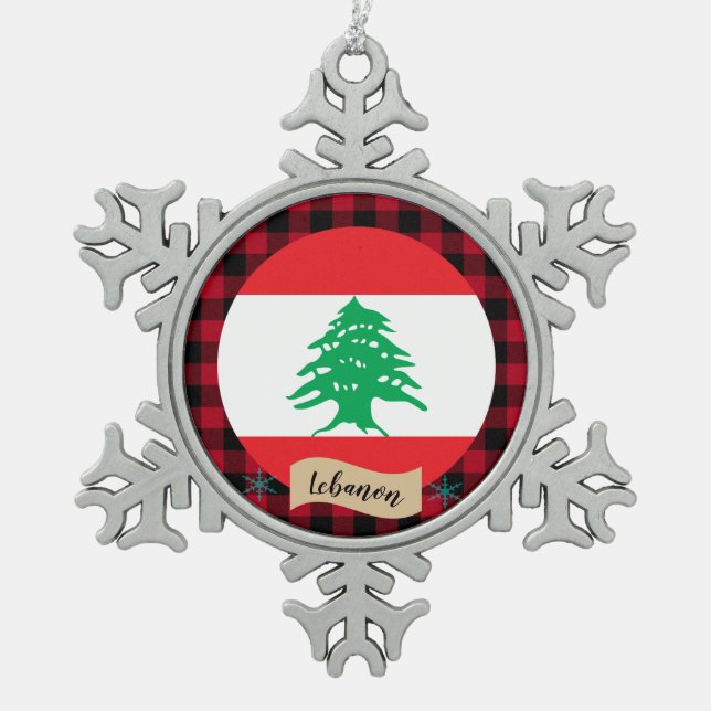 Ornement Flocon De Neige Liban patriotique, plaid de buffle, drapeau libana (Devant)