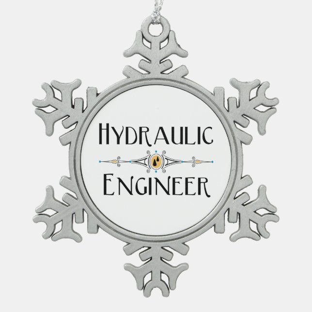 Ornement Flocon De Neige Ligne décorative du génie hydraulique (Devant)