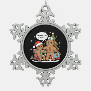 Ornement Flocon De Neige L'Infirmière De Noël Gingerbread Homme Avez-Vous E