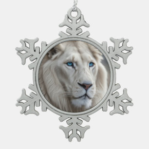 Ornement Flocon De Neige Lion blanc