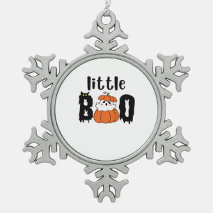 Ornement Flocon De Neige Little Boo Cute Halloween Citrouille Chat Vintage 