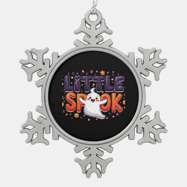 Ornement Flocon De Neige Little Spook Cute Halloween style créatif (Devant)