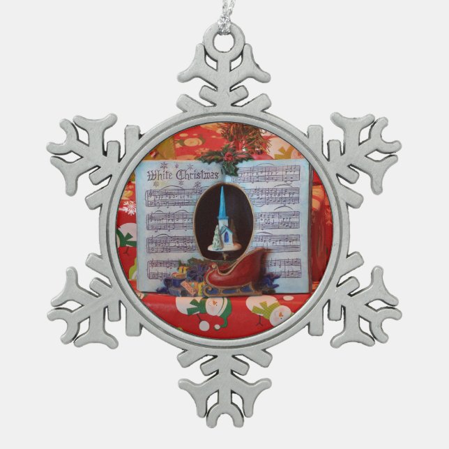 Ornement Flocon De Neige livre blanc de Noël (Devant)