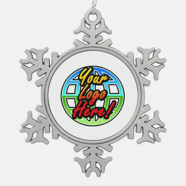 Ornement Flocon De Neige Logo imprimé personnalisé ou promotionnel (Devant)