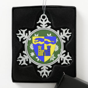 Ornement Flocon De Neige Longford Ireland Crest Irish