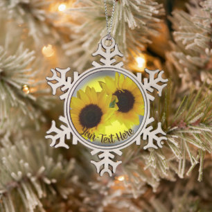 Ornement Flocon De Neige L'ornement de tournesol personnalise les cadeaux d