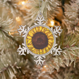 Ornement Flocon De Neige L'ornement de tournesol personnalise les cadeaux d