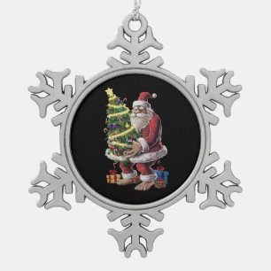 Ornement Flocon De Neige Lumières de sapin de Noël Bigfoot Noël amateur de