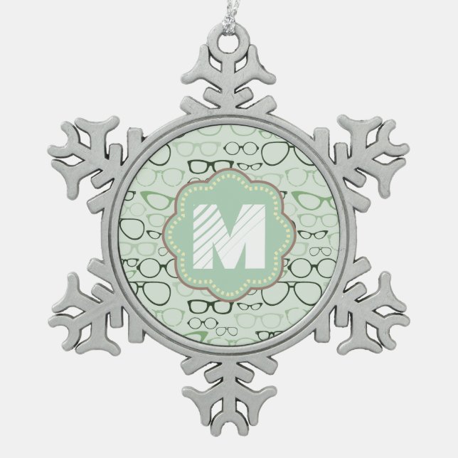 Ornement Flocon De Neige Lunettes de rappel à la menthe (Devant)