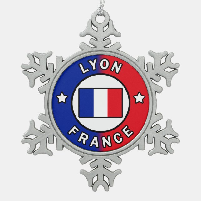 Ornement Flocon De Neige Lyon France (Devant)