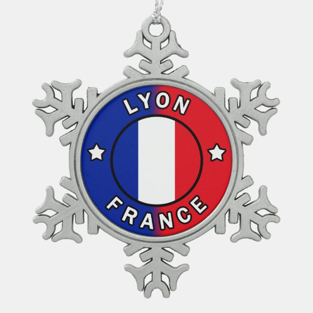 Ornement Flocon De Neige Lyon France (Devant)