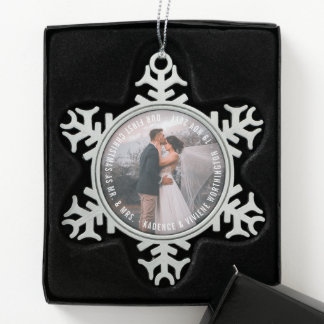 Ornement Flocon De Neige M. Et Mme Premier Mariage de Noël Photo