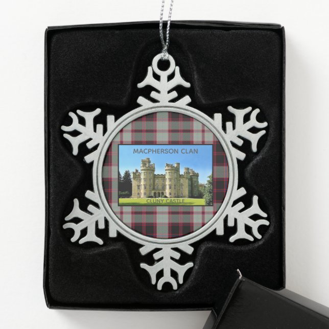 Ornement Flocon De Neige Macpherson Clan Cluny Castle Tartan Xmas (Boîte)