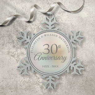 Ornement Flocon De Neige Magnifique Perle 30e Anniversaire