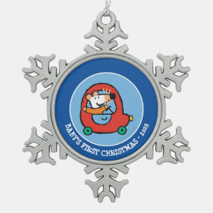 Ornement Flocon De Neige Maisy Drives a Cute Red Car