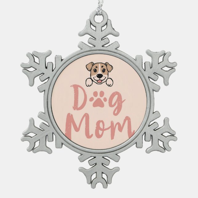Ornement Flocon De Neige Maman Chien  (Devant)
