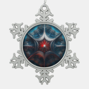 Ornement Flocon De Neige Mandelbrot manipulé avec Starburst Center