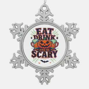 Ornement Flocon De Neige Mangez Boire Et Soyez Effrayant Halloween Design C
