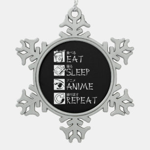 Ornement Flocon De Neige Mangez Sleep Anime Répéter l'idée cadeau Cospla