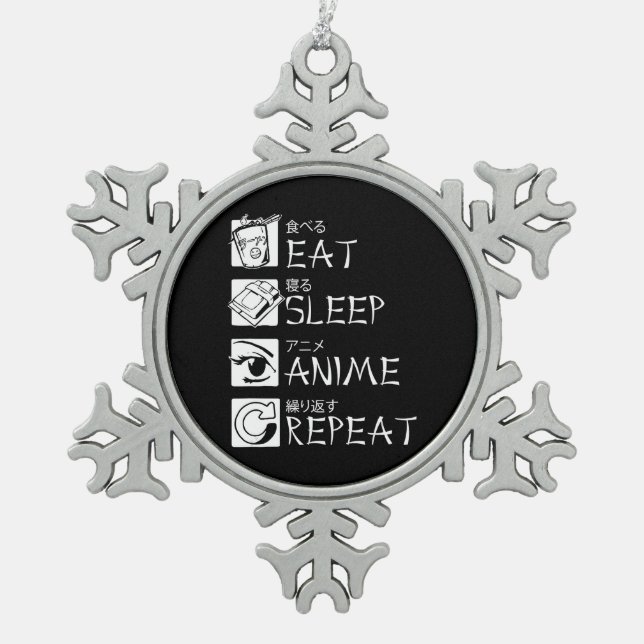 Ornement Flocon De Neige Mangez Sleep Anime Répéter l'idée cadeau Cosplayer (Devant)