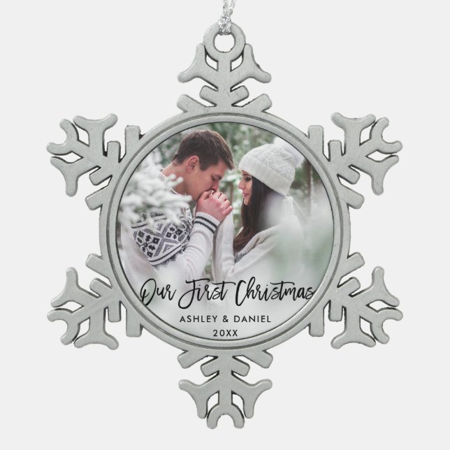 Ornement Flocon De Neige Manuscrit moderne de brosse nos premiers couples B (Devant)