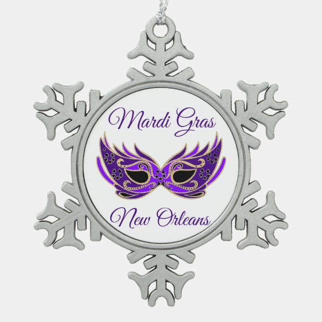 Ornement Flocon De Neige Mardi Gras New Orleans (Devant)