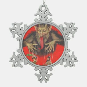 Ornement Flocon De Neige Marionnettisme de Krampus pour Adultes