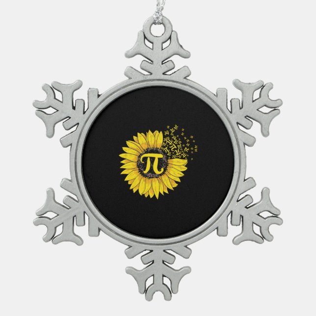 Ornement Flocon De Neige Math Enseignant Pi Numéro Tournesol (Devant)