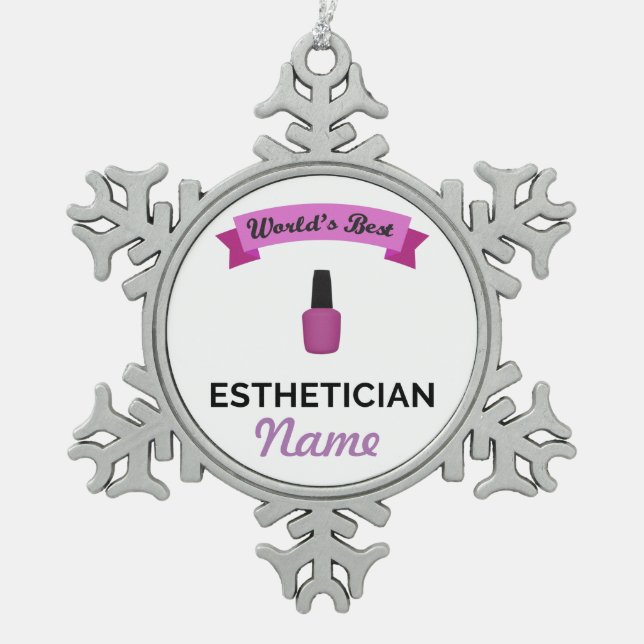 Ornement Flocon De Neige Meilleur esthéticien du monde (Devant)