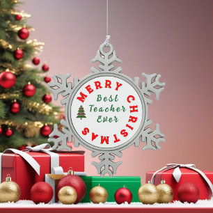 Ornement Flocon De Neige Meilleur Professeur Présent - Remerciement aux Pro