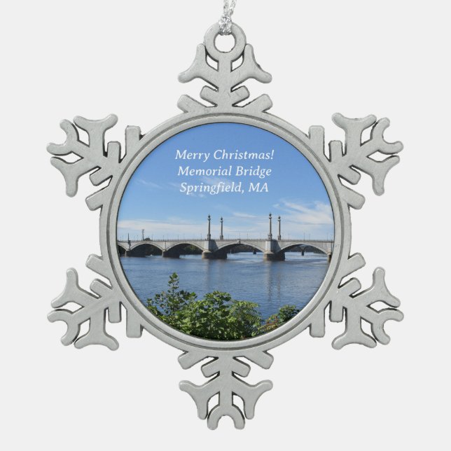 Ornement Flocon De Neige Memorial Bridge, Springfield, MA Ornament (Devant)