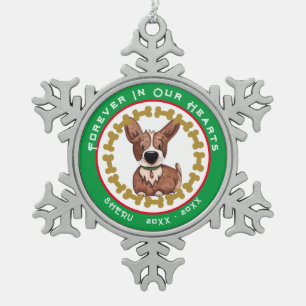 Ornement Flocon De Neige Mémorial des animaux dans nos coeurs Photo moderne