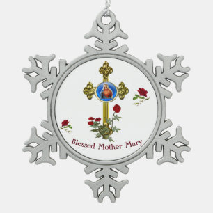 Ornement Flocon De Neige Mère MAry