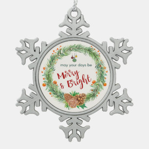Ornement Flocon De Neige Merry & Bright Christmas Wreath