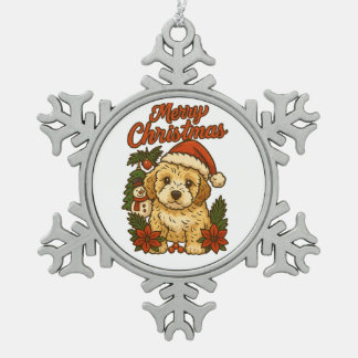 Ornement Flocon De Neige Merry Christmas Cockapoo Snowflake Framed Ornament