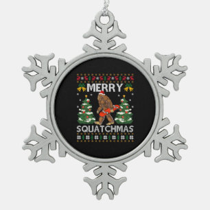 Ornement Flocon De Neige Merry Squatchmas Bigfoot Ugly Santa Bigfoot