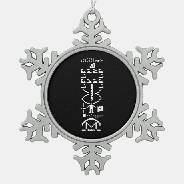 Ornement Flocon De Neige Message binaire Arecibo 1974 (Devant)