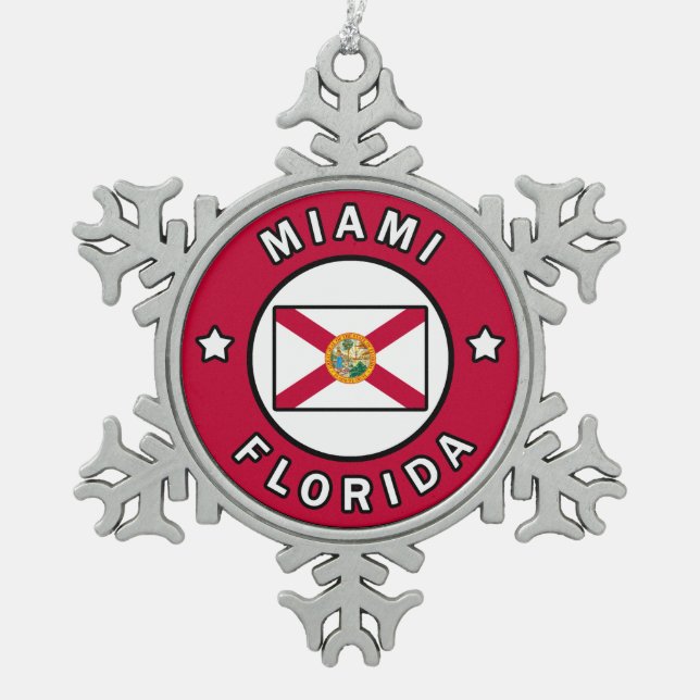 Ornement Flocon De Neige Miami Floride (Devant)