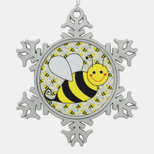 Ornement Flocon De Neige Mignon gaffez l'abeille avec le motif
