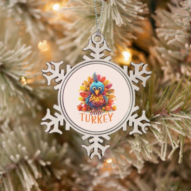Ornement Flocon De Neige Mignonne Turquie Thanksgiving (Arbre)
