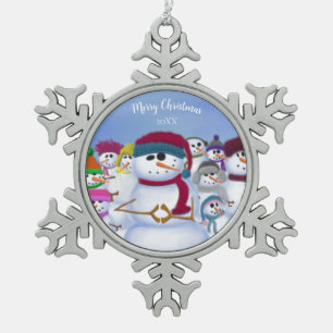Ornement Flocon De Neige Mignonnes et somnolentes