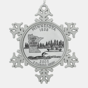 Ornement Flocon De Neige Minnesota State Quarter