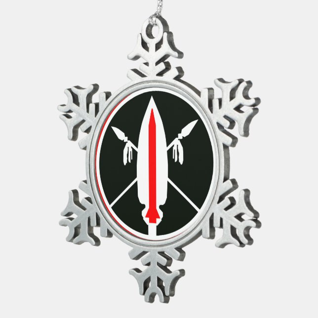 Ornement Flocon De Neige Missile de lance de Joyeux Noël (Vue impression)